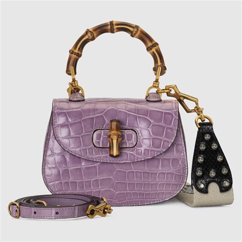 gucci crocodile bamboo bag|Gucci bamboo 1947 collection.